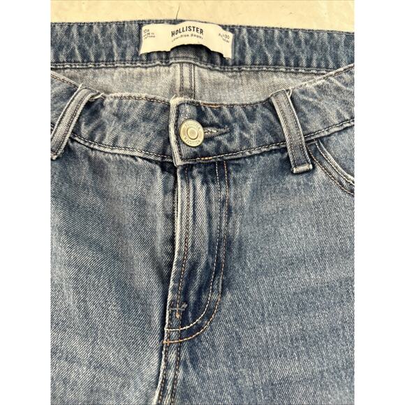 Hollister Jeans Womens 10R Light Blue Low Rise Baggy Wide Leg Denim 100% Cotton - Picture 5 of 14
